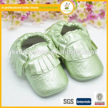 Lieferant weiche PU-lederne Babyschuhe handgemachte Babyschuhe mit weichen alleinigen Babyschuhen